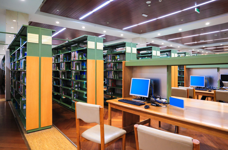 Library with computer stations